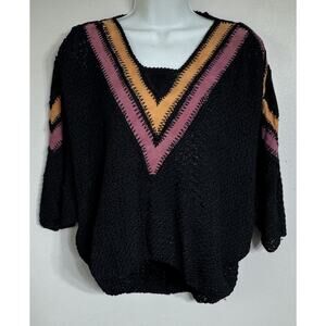 Vintage Norma Canada Sweater Women’s Size Small Style 1223 Leather Trim